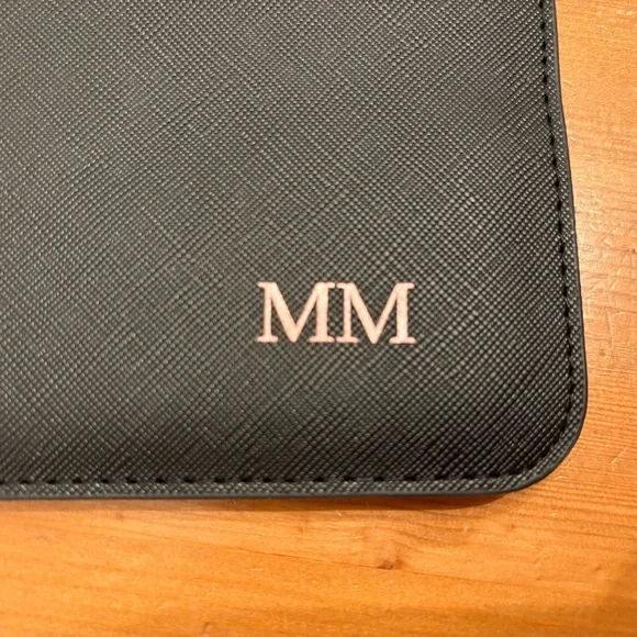 Black Leather Wristlet Clutch - Picture 2 of 4